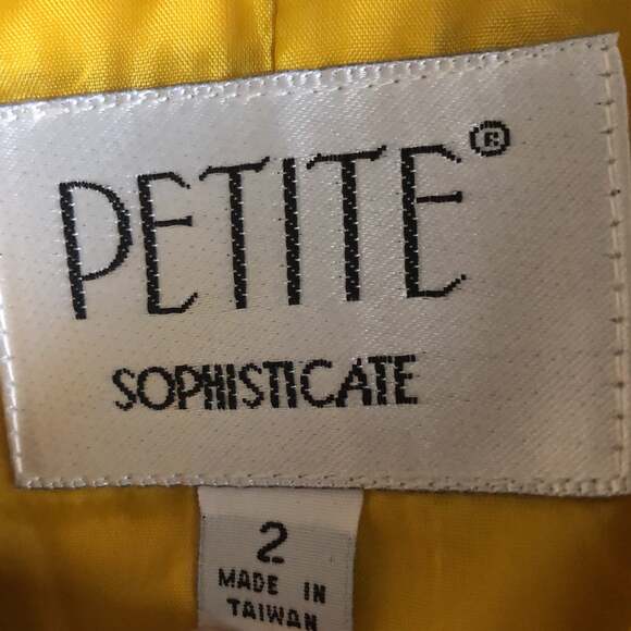 Vintage PETITE SOPHISTICATE yellow double breasted blazer size 2 - Picture 12 of 12